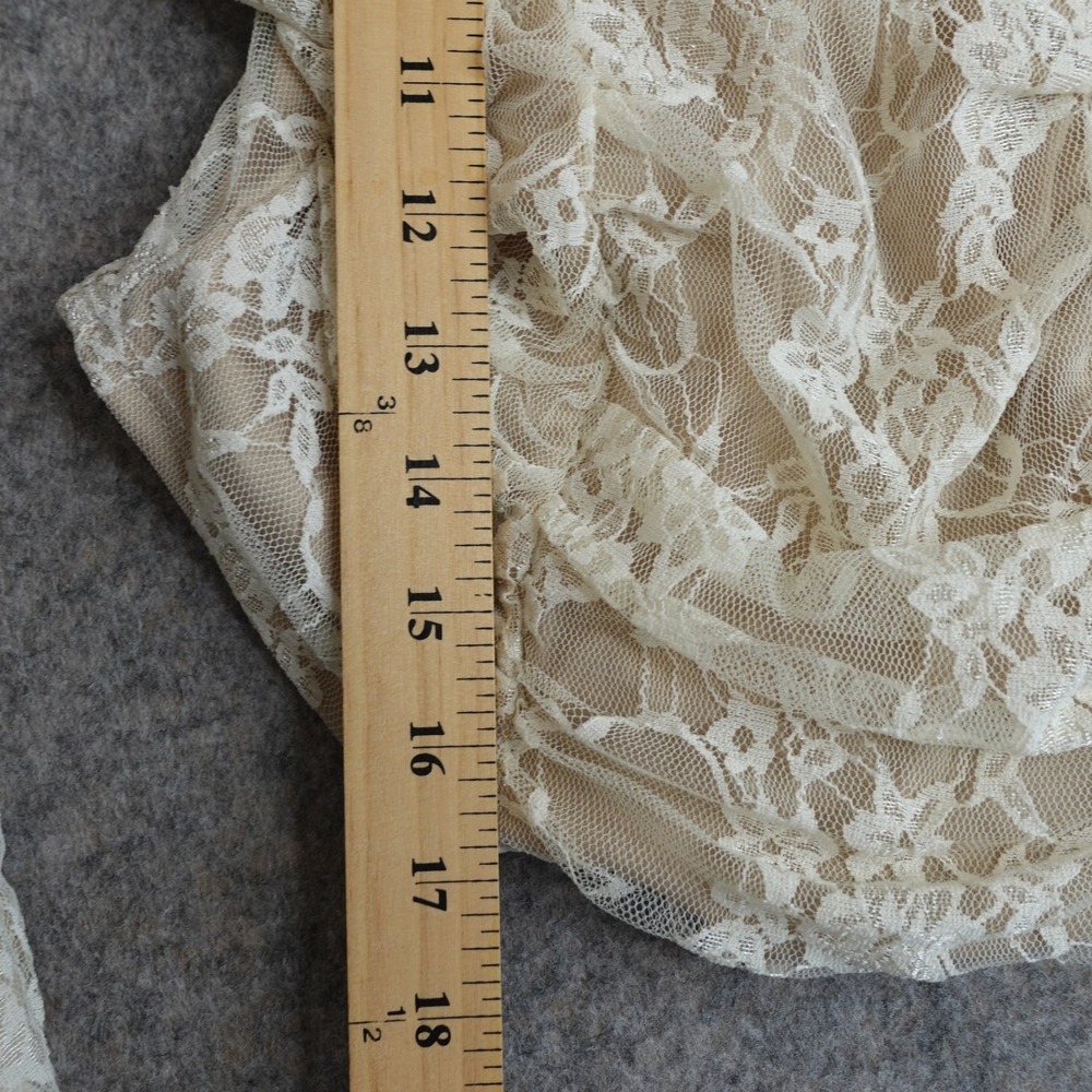 Romantic Sheer Lace Bustier Corset Top M Cream Floral Coquette Victorian Fairy - Picture 5 of 9